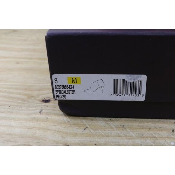 New Brian Atwood Boots 8M Red Suede Mcalester Bootie Replaceable Heel Caps - Picture 6 of 13